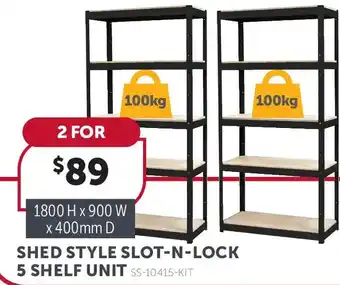 Stratco Shed Style Slot-N-Lock 5 Shelf Unit offer