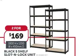 Stratco Black 5 Shelf Slot-N-Lock Unit offer