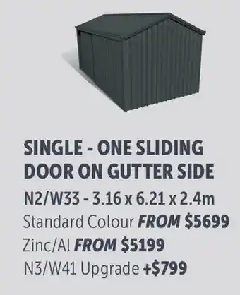 Stratco Gable Roof Single - One Sliding Door On Gutter Side N3/W41 Upgrade offer