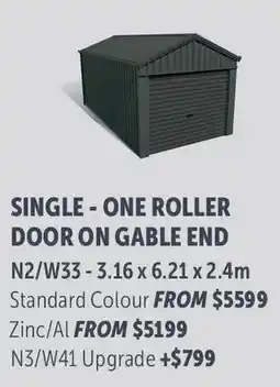 Stratco Gable Roof Single - One Roller Door on Gable End N3/W41 offer