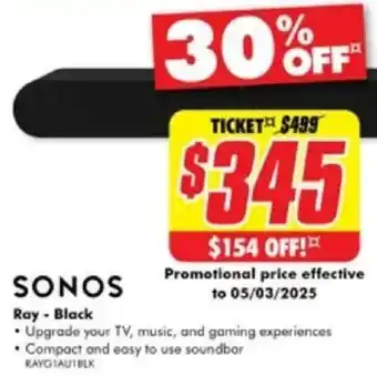 The Good Guys Sonos Ray offer