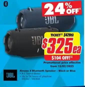 The Good Guys Xtreme 4 Bluetooth Speaker offer