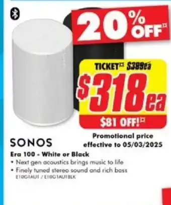 The Good Guys Sonos Era 100 offer