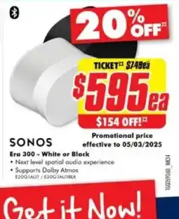 The Good Guys Sonos Era 300 - White or Black offer