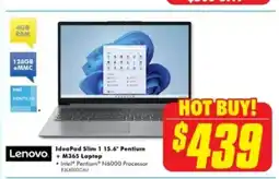 The Good Guys Lenovo IdeaPad Slim 1 15.6" Pentium + M365 Laptop offer