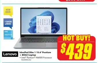 The Good Guys Lenovo IdeaPad Slim 1 15.6" Pentium + M365 Laptop offer