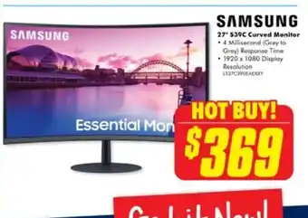 The Good Guys 27" 539C Curved Monitor offer