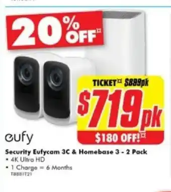 The Good Guys Security Eufycam 3C & Homebase 3-2 Pack offer