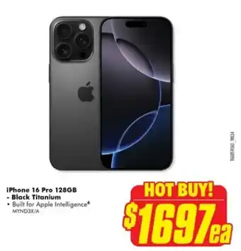 The Good Guys iPhone 16 Pro 128GB - Black Titanium offer