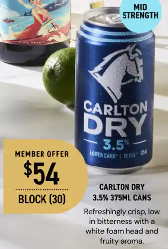 Dan Murphy's Carlton dry 3.5% cans offer