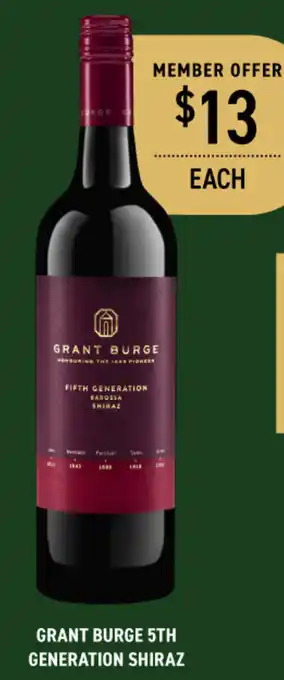 Dan Murphy's Grant burge 5th generation shiraz offer