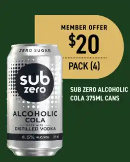 Dan Murphy's Sub zero alcoholic cola cans offer