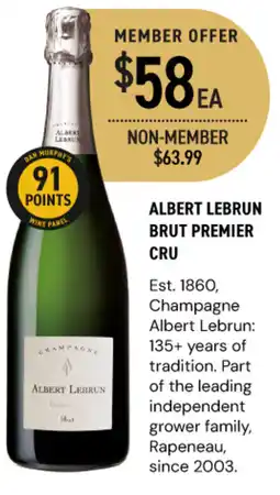 Dan Murphy's Albert lebrun brut premier cru offer