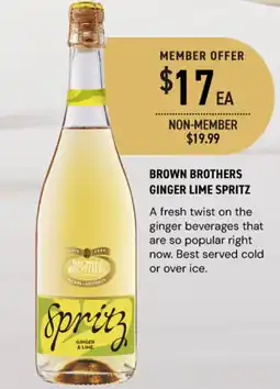 Dan Murphy's Brown brothers ginger lime spritz offer