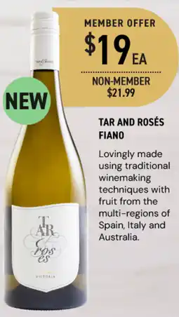 Dan Murphy's Tar and rosés fiano offer