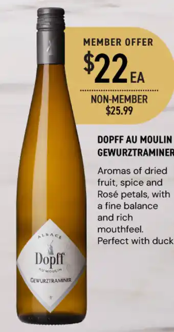 Dan Murphy's Dopff au moulin gewurztraminer offer