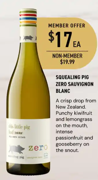 Dan Murphy's Squealing pig zero sauvignon blanc offer