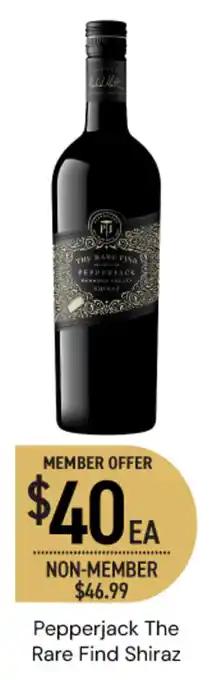 Dan Murphy's Pepperjack The Rare Find Shiraz offer