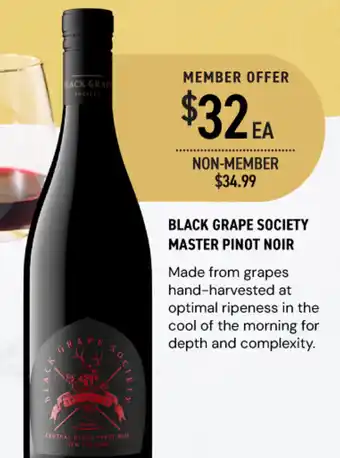 Dan Murphy's Black grape society master pinot noir offer