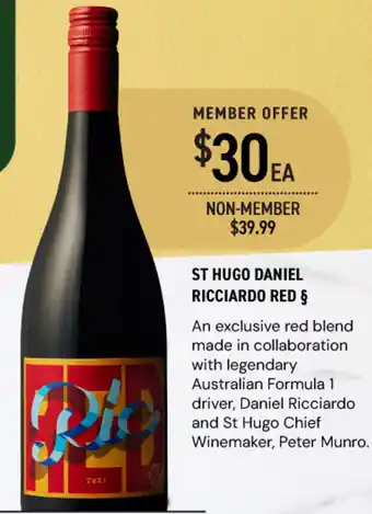 Dan Murphy's St hugo daniel ricciardo red offer