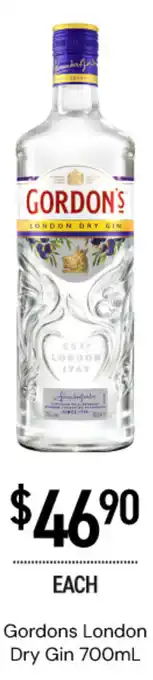 Dan Murphy's Gordons London Dry Gin offer