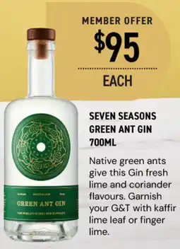 Dan Murphy's Seven seasons green ant gin offer