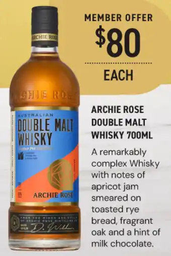 Dan Murphy's Archie rose double malt whisky offer