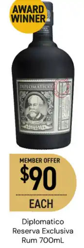 Dan Murphy's Diplomatico Reserva Exclusiva Rum offer