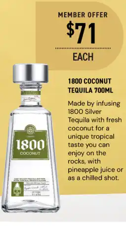 Dan Murphy's 1800 coconut tequila offer