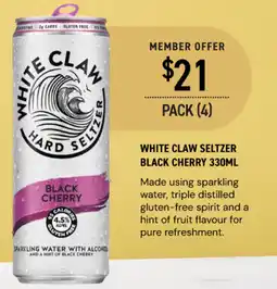 Dan Murphy's WHITE CLAW SELTZER BLACK CHERRY offer