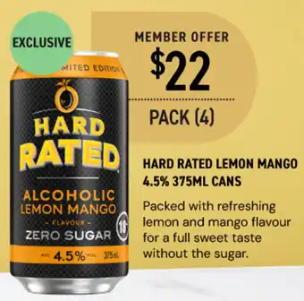 Dan Murphy's Hard rated lemon mango 4.5% cans offer