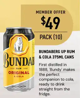 Dan Murphy's Bundaberg up rum & cola cans offer