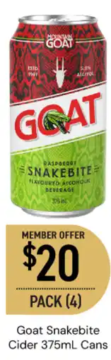 Dan Murphy's Goat Snakebite Cider Cans offer