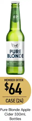 Dan Murphy's Pure Blonde Apple Cider offer