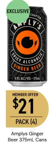 Dan Murphy's Amplys Ginger Beer Cans offer