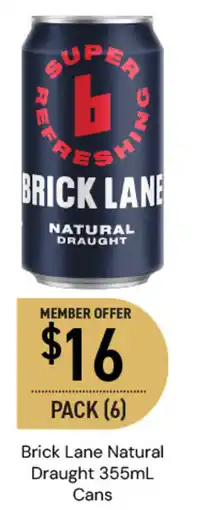 Dan Murphy's Brick Lane Natural Draught Cans offer