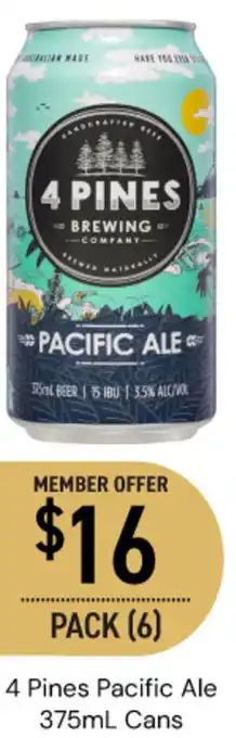 Dan Murphy's 4 Pines Pacific Ale Cans offer