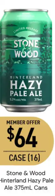 Dan Murphy's Stone & Wood Hinterland Hazy Pale Ale Cans offer