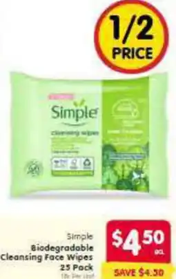 Spar Biodegradable Cleansing Face Wipes offer