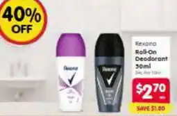 Spar Rexona Roll-On Deodorant offer