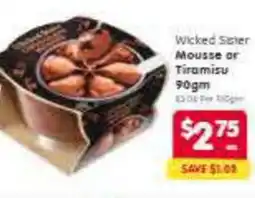 Spar Wicked Seier Mousse or Tiramisu offer