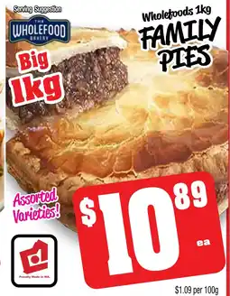 Farmer Jack's Family pies offer