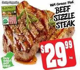 Farmer Jack's Beef sizzle steak offer