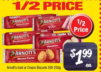 Farmer Jack's Arnott's iced or cream biscuits offer