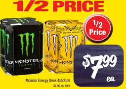 Farmer Jack's Monster Energy Drink offer