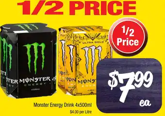 Farmer Jack's Monster Energy Drink offer