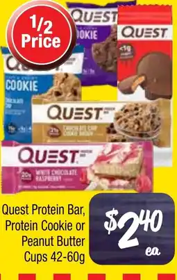 Farmer Jack's Quest Protein Bar, Protein Cookie or Peanut Butter Cups offer