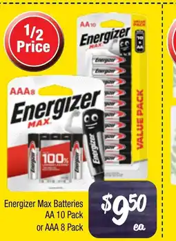 Farmer Jack's Energizer Max Batteries AA  or AAA offer