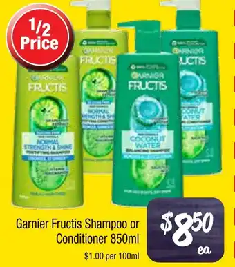 Farmer Jack's Garnier fructis shampoo or conditioner offer