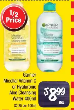 Farmer Jack's Garnier micellar vitamin c or hyaluronic aloe cleansing water offer